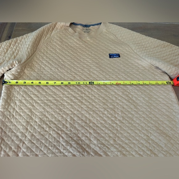 LL Bean Men’s Golden Yellow Quilted Sweatshirt XLT - Picture 5 of 8